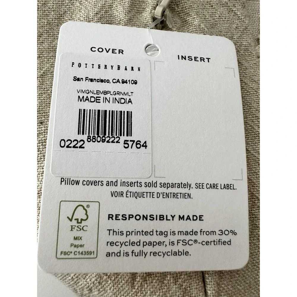 New Pottery Barn Vintage Islands Magnolia Embroidered Pillow Cases Set Of 2